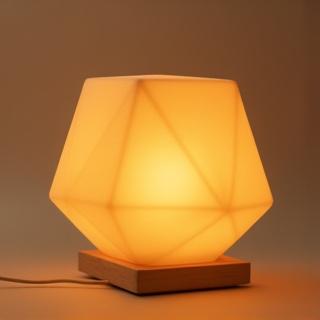 Geometric wooden lamp minimalist design