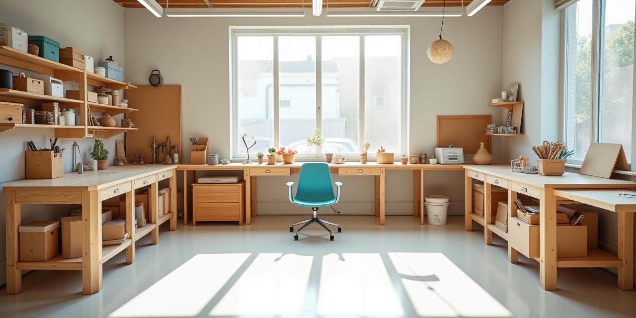 Modern workspace with DIY furniture kits
