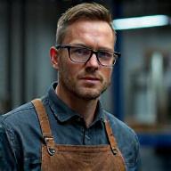 Metalworking specialist with protective gear